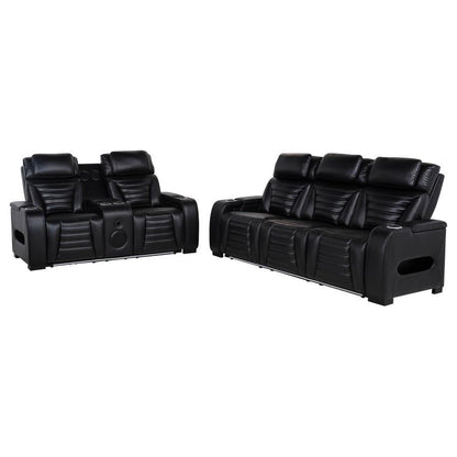 Zuma - Faux Leather Dual Power LED Sofa Set Coaster Fine Furniture