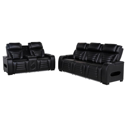 Zuma - Faux Leather Dual Power LED Sofa Set Coaster Fine Furniture
