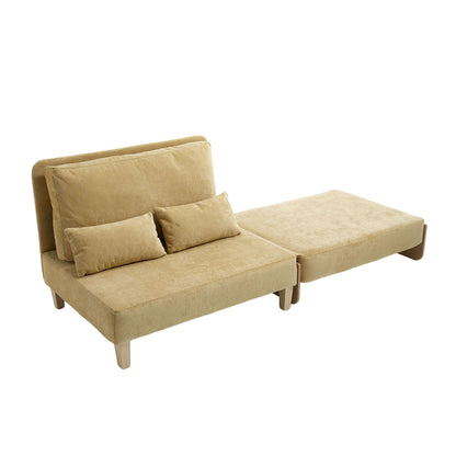 Mid Century Modern Foldable Sofa Bed, 3 In 1 Convertible Sleeper With 3 Pillows Home Essentials