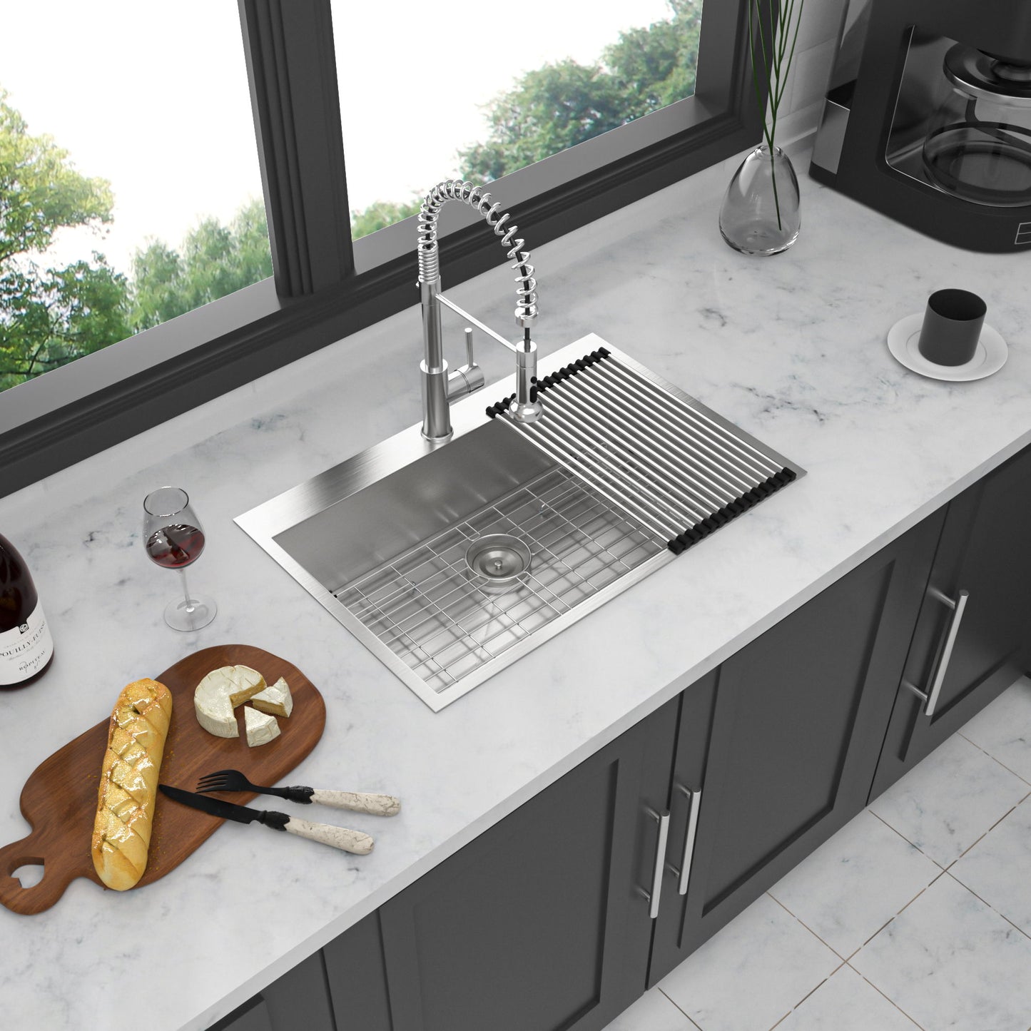 Stainless Steel Drop In Kitchen Sink, Topmount Daily Nest