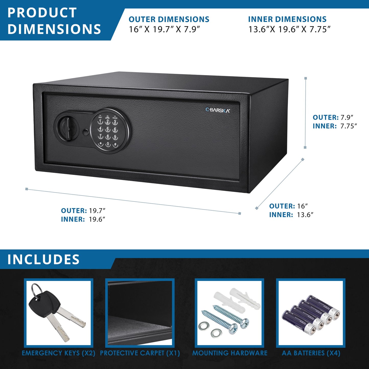 1 2 Cu Ft Digital Keypad Security Safe - Black Daily Nest