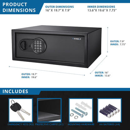 1 2 Cu Ft Digital Keypad Security Safe - Black Daily Nest