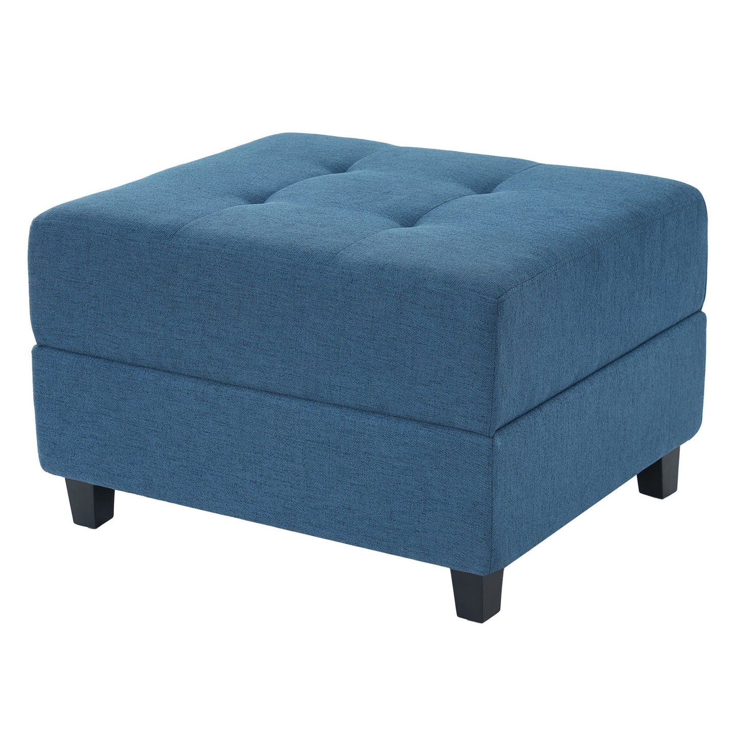 Ottoman, Compact Footrest For Living Room - Navy Blue Noble House