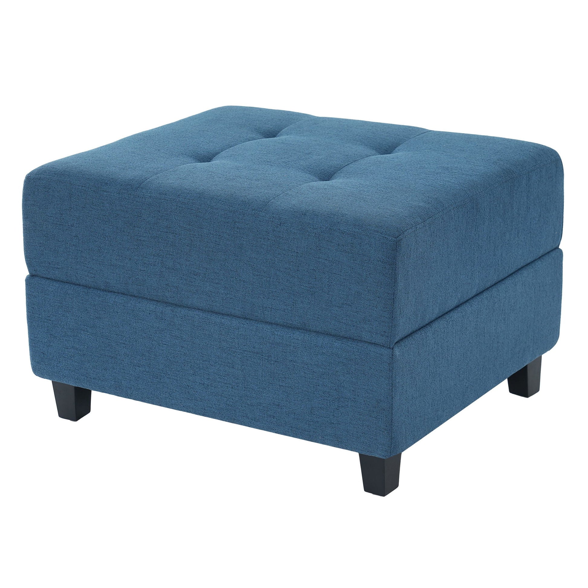Ottoman, Compact Footrest For Living Room - Navy Blue Noble House