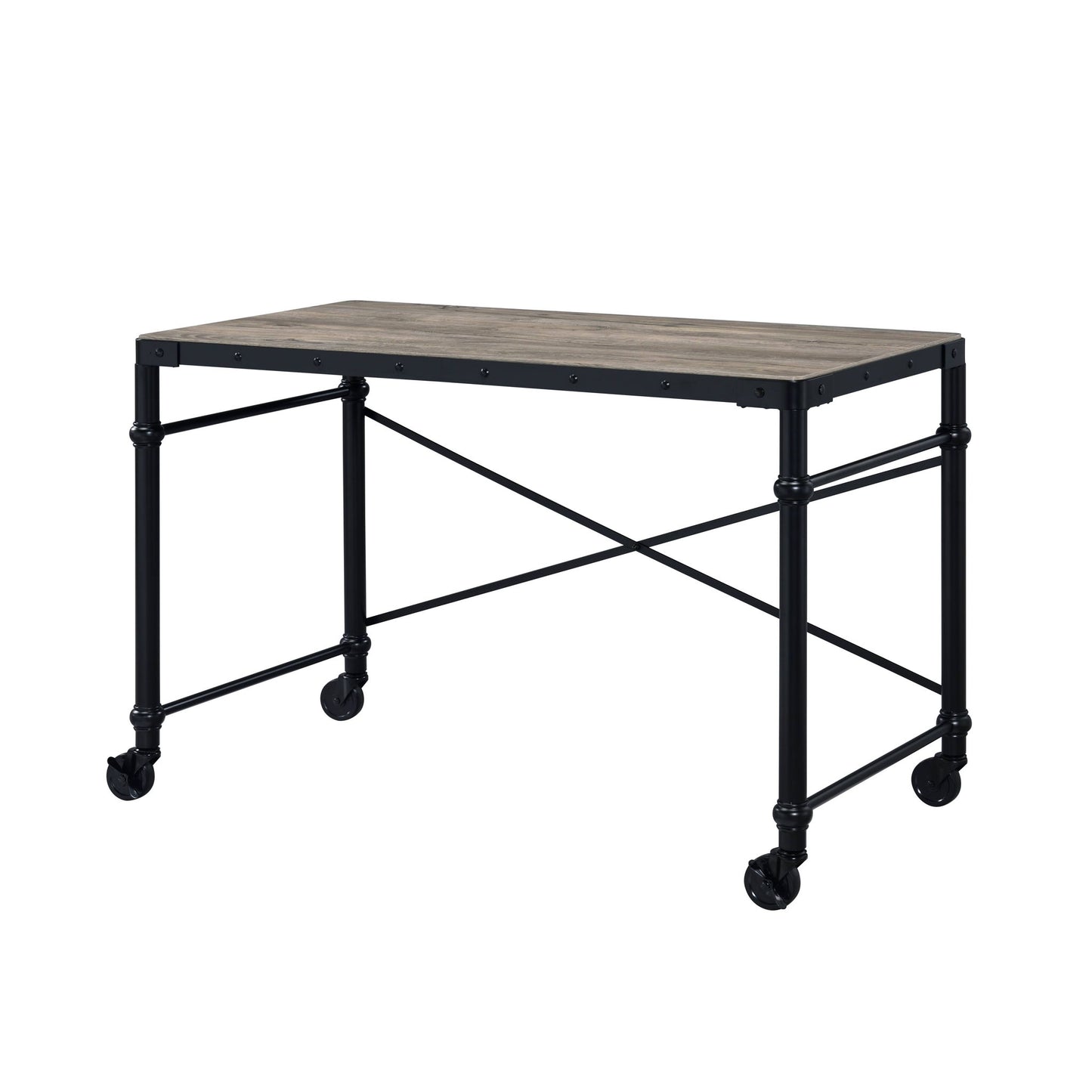 Oklarth - Rustic Writing Desk - Black / Oak Acme
