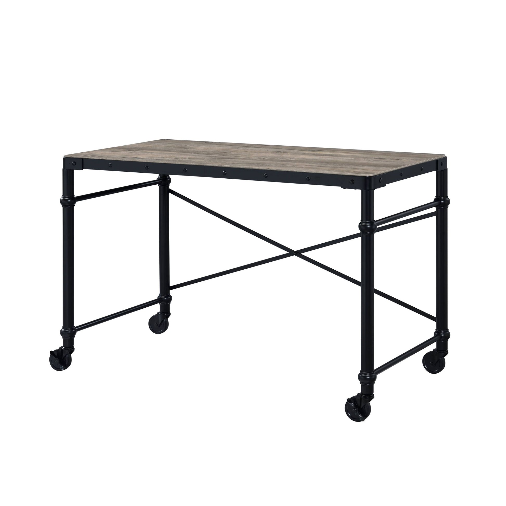 Oklarth - Rustic Writing Desk - Black / Oak Acme