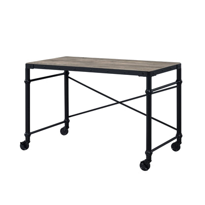 Oklarth - Rustic Writing Desk - Black / Oak Acme