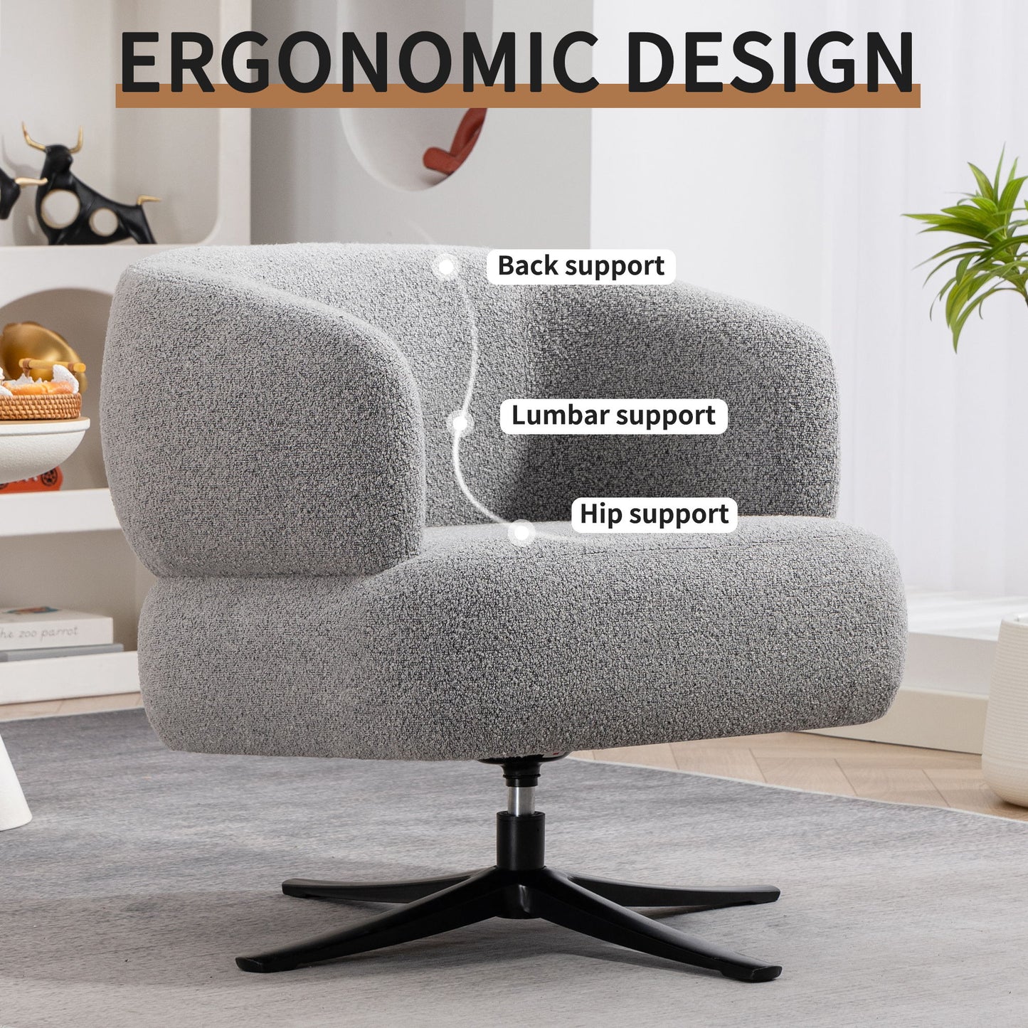 Cuddle Style Leisure Swivel Sofa Chair Home Essentials