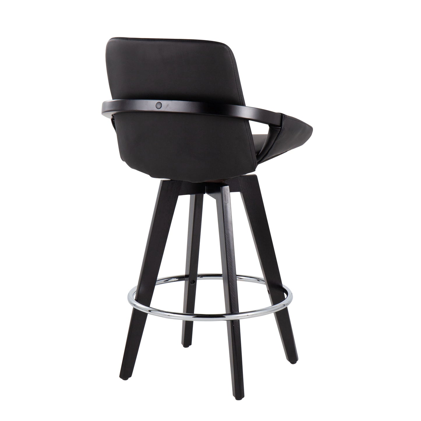 Cosmo - Contemporary Fixed Height Counter Stool With Swivel And Round Footrest (Set of 2) Lumi Source