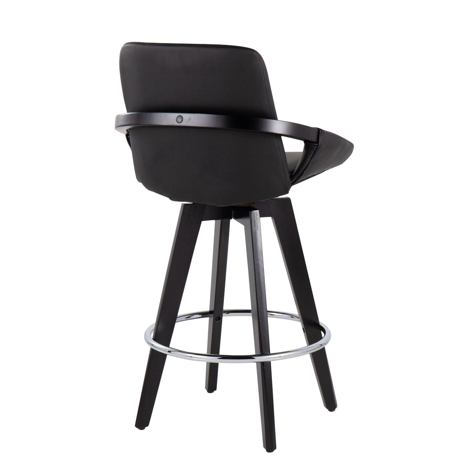 Cosmo - Contemporary Fixed Height Counter Stool With Swivel And Round Footrest (Set of 2) Lumi Source