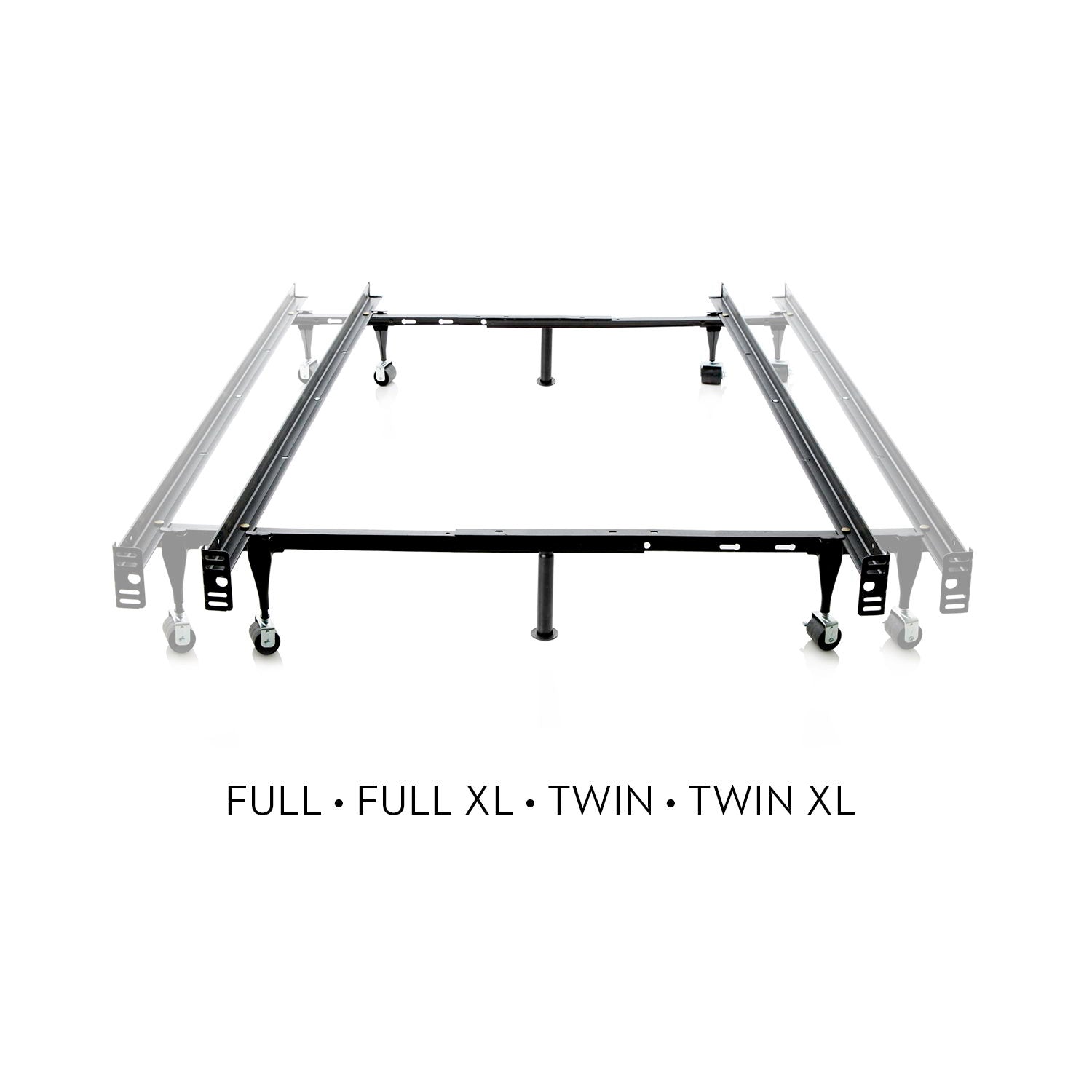 Twin Over Full Adjustable Bed Frame - Wheels Malouf