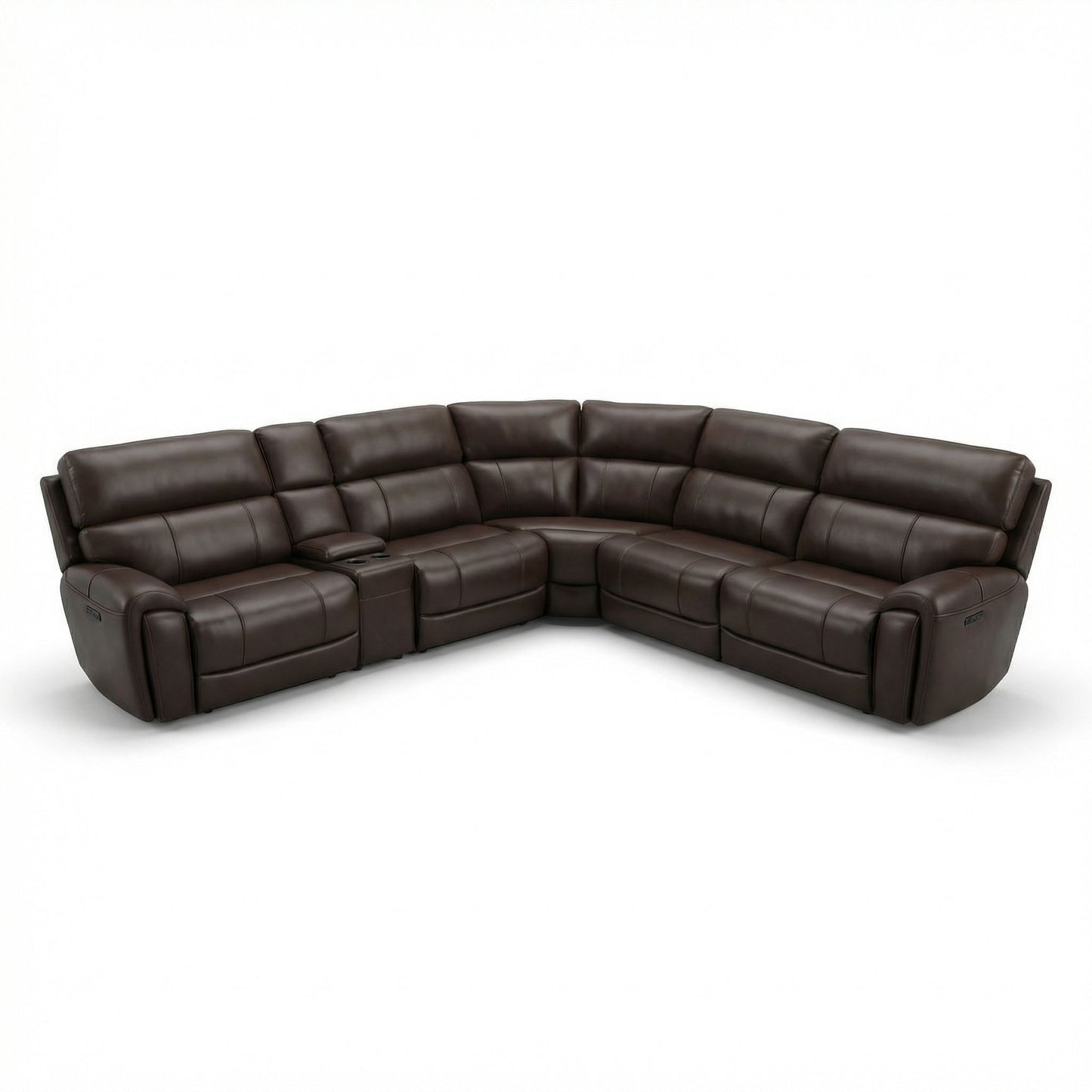 Brazil - Power Sectional With Adjustable Headrest & Footrest - Dark Brown Home Essentials