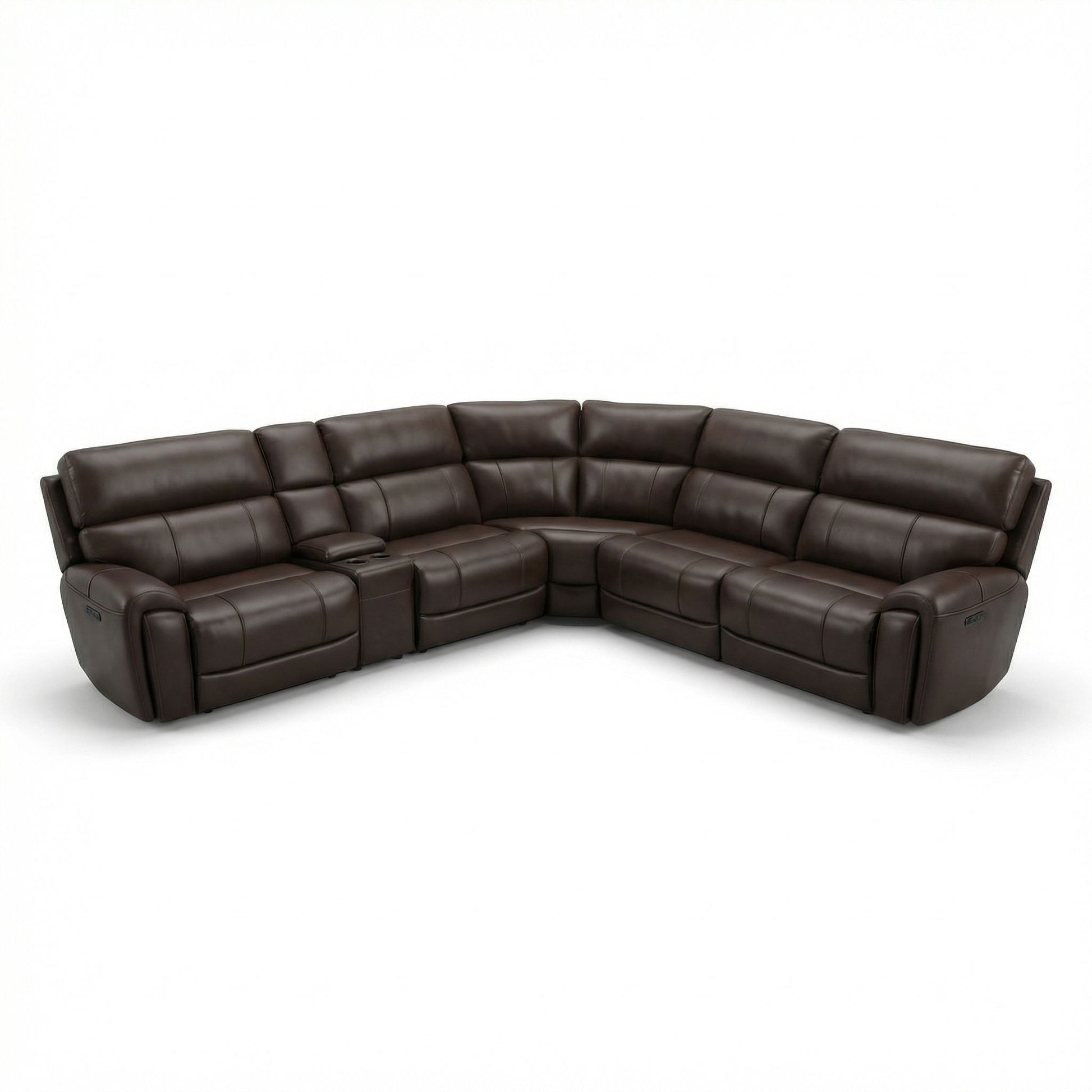 Brazil - Power Sectional With Adjustable Headrest & Footrest - Dark Brown Home Essentials
