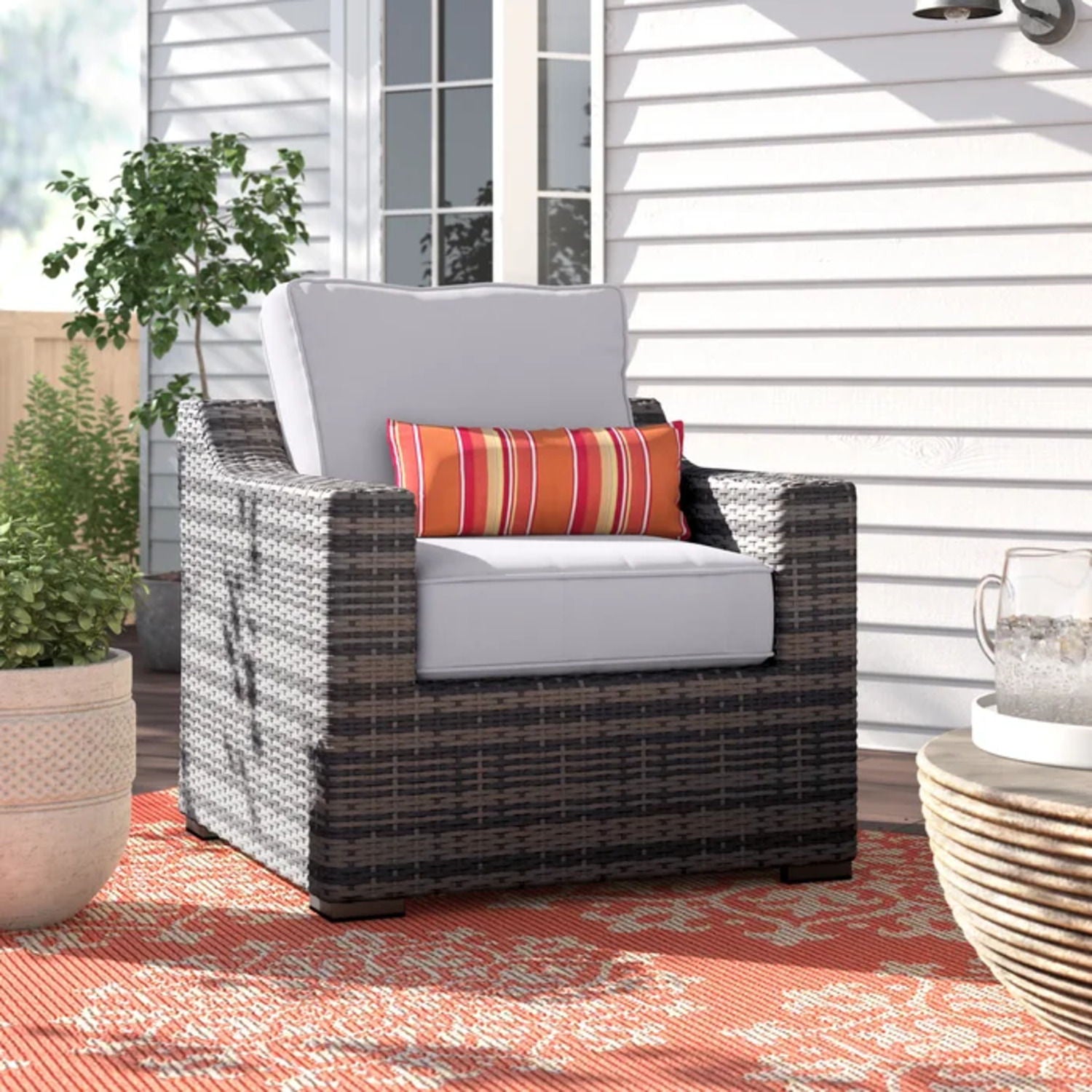 Patio Chair With Cushions Modern Design LSI Patio Furniture