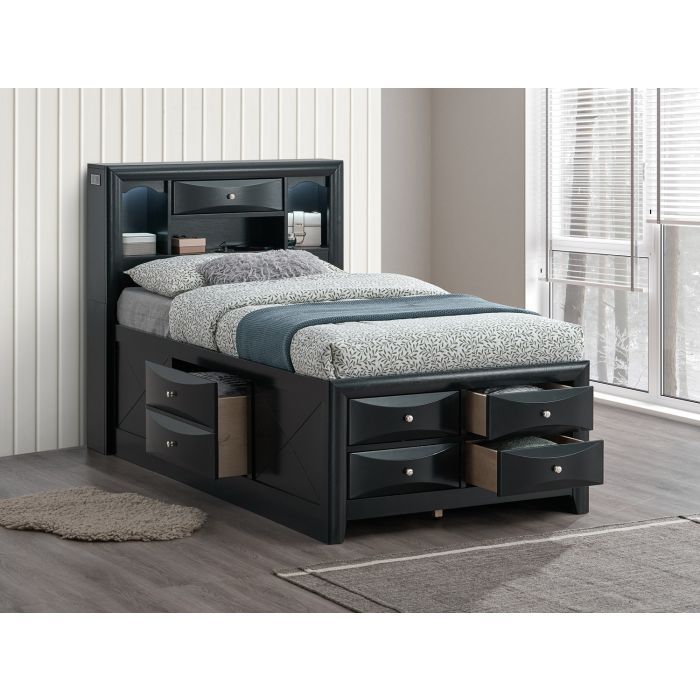 Modern Design Storage Bed With Bookcase Headboard Glory Furniture