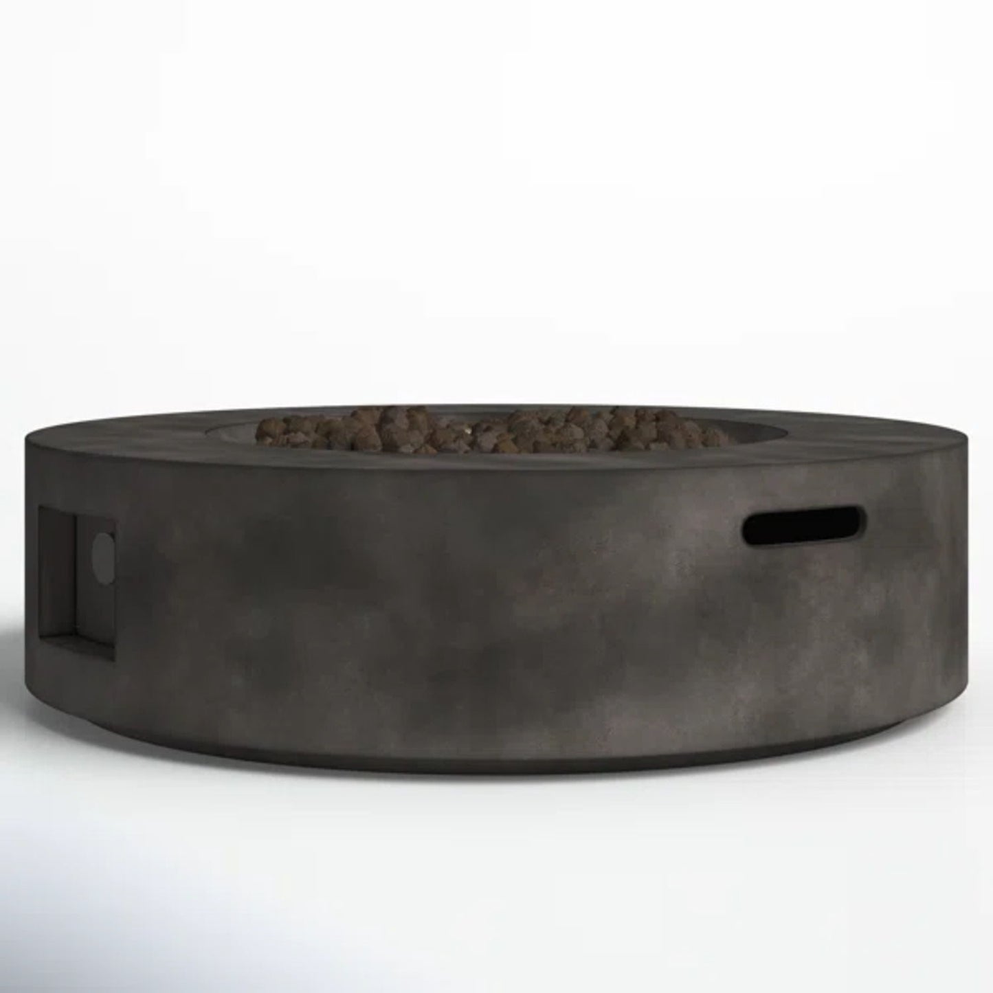 Fiber Reinforced Outdoor Fire Pit Table - Black / Gray LSI Patio Furniture