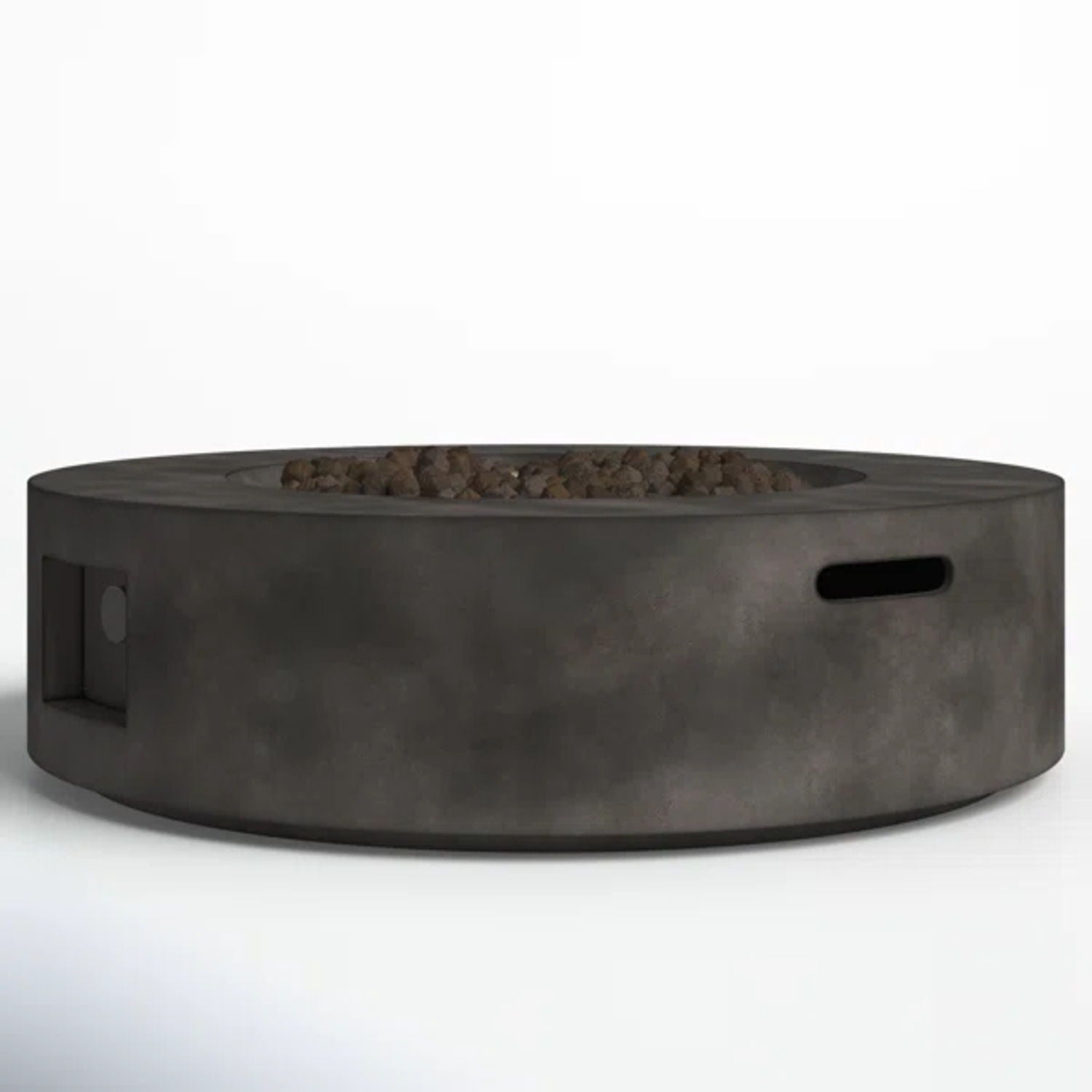 Fiber Reinforced Outdoor Fire Pit Table - Black / Gray LSI Patio Furniture