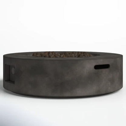 Fiber Reinforced Outdoor Fire Pit Table - Black / Gray LSI Patio Furniture