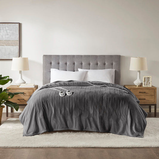 Queen Heated Blanket - Dark Gray Serta