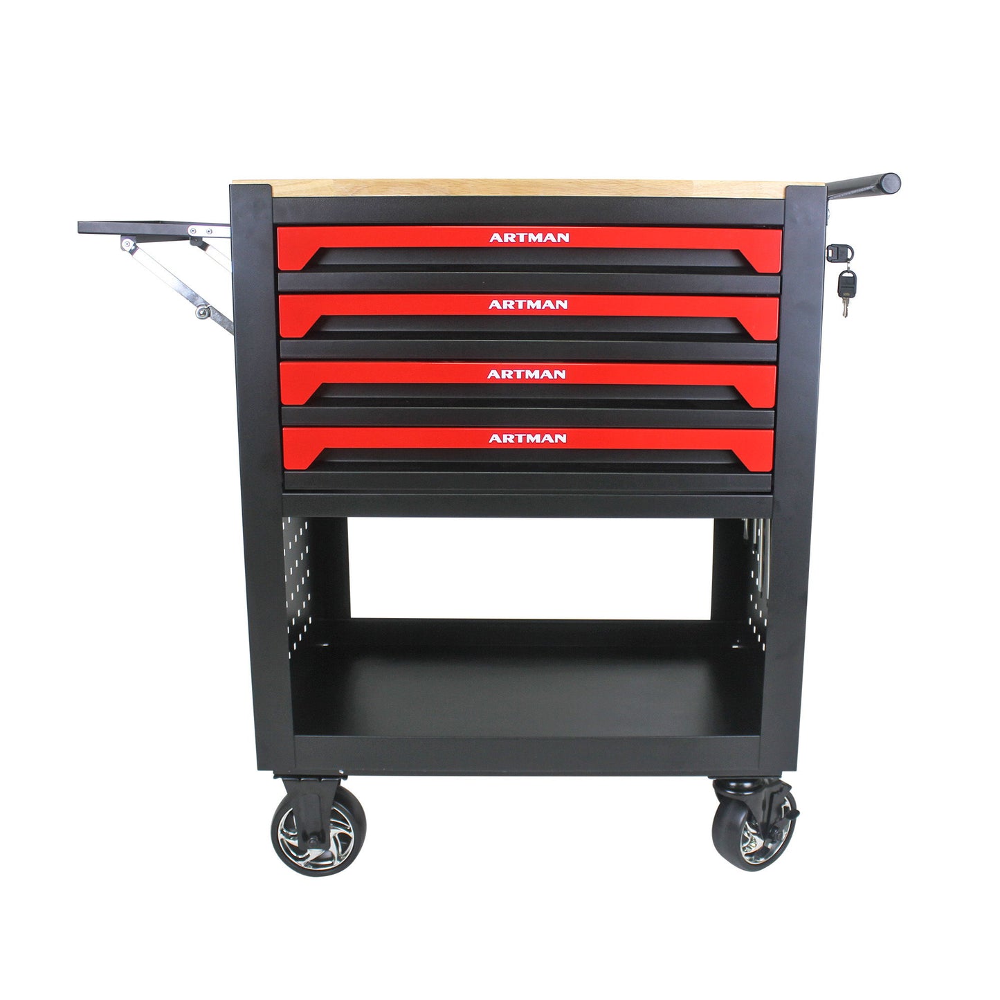 4 Drawers Multifunctional Tool Cart With Wheels And Wooden Top Daily Nest