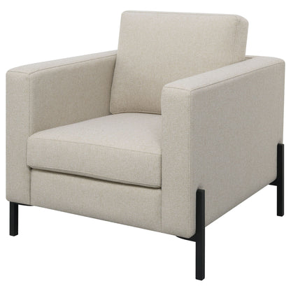 Schwan - Upholstered Track Arm Accent Chair - Oatmeal Furniture Max