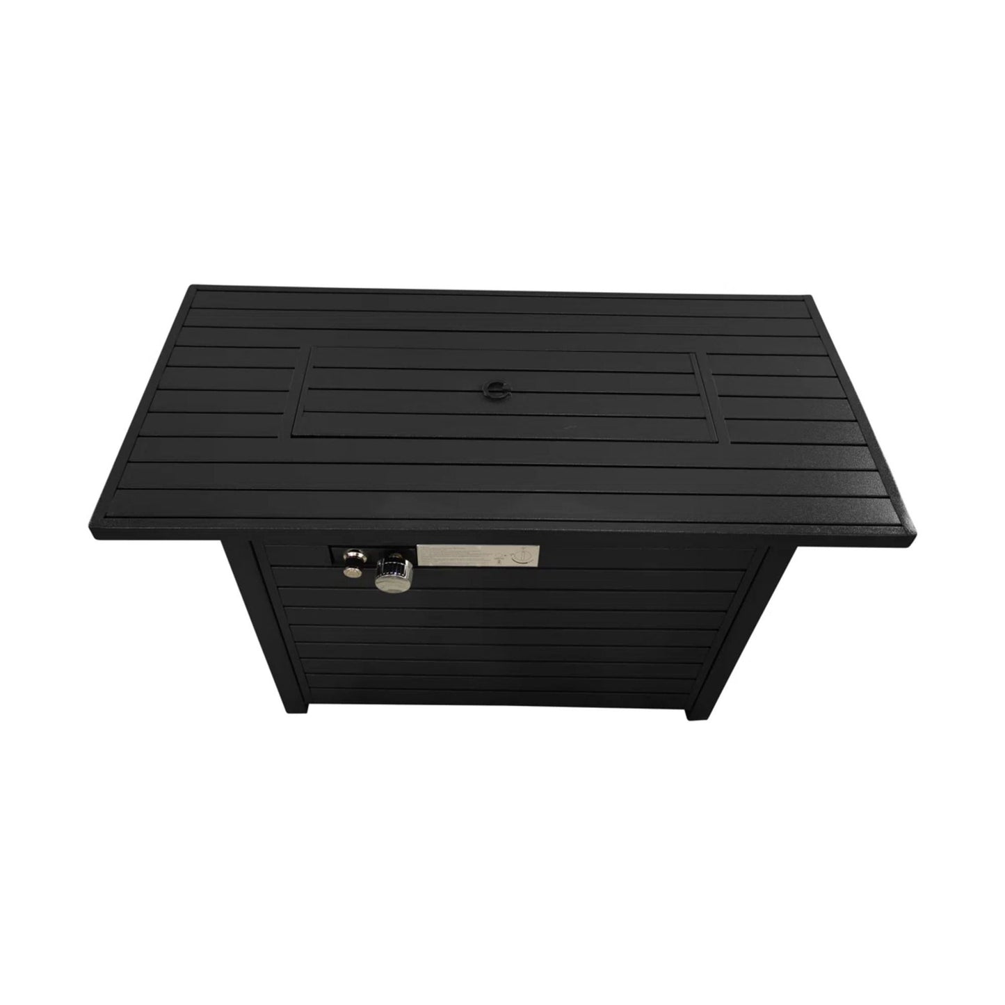 Outdoor Fire Pit Table & Lid - Black LSI Patio Furniture