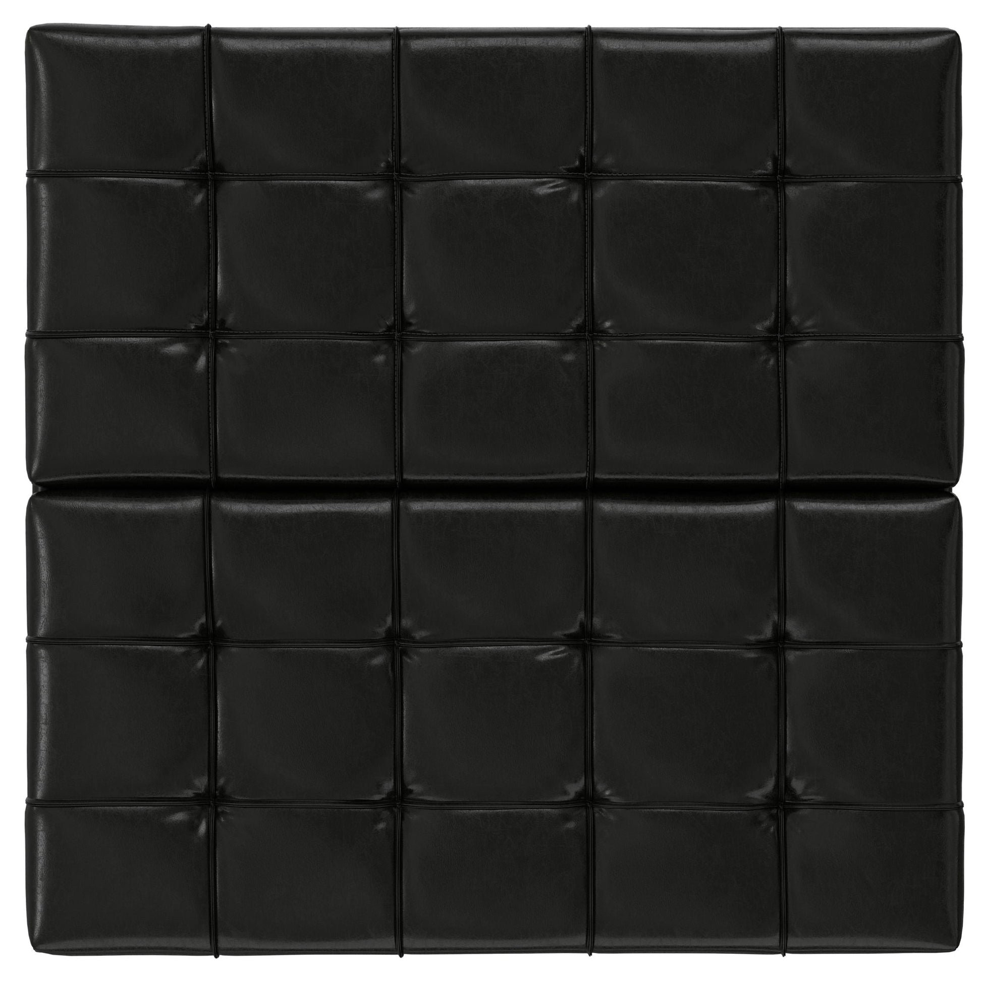 Harrison - Large Square Coffee Table Storage Ottoman - Black Simpli-Home