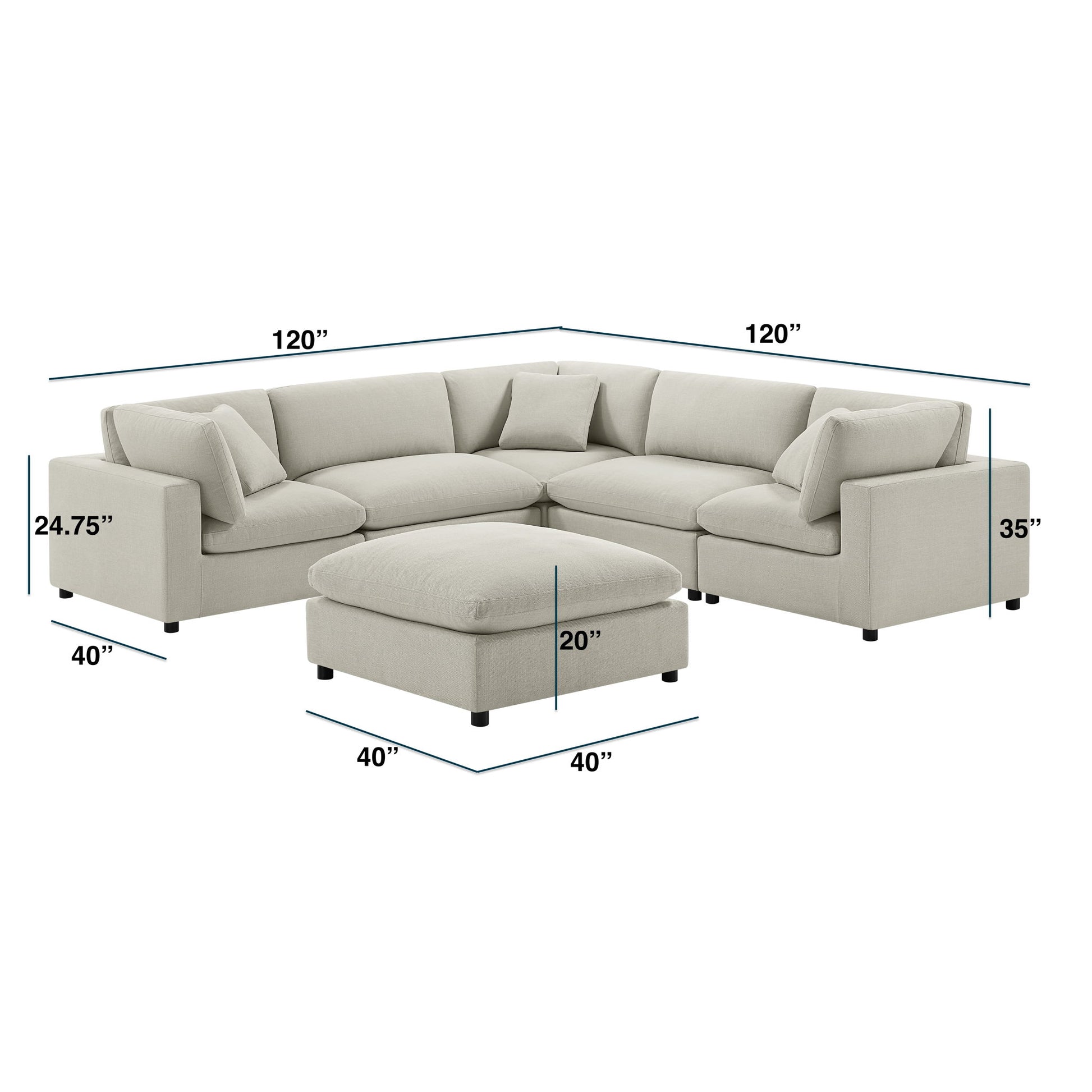 Cassandra - Sofa With Ottoman Home Essentials