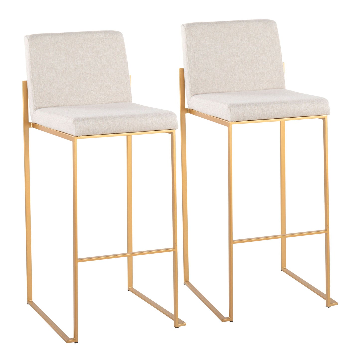 Fuji - Contemporary Design High Back Barstool (Set of 2) Lumi Source