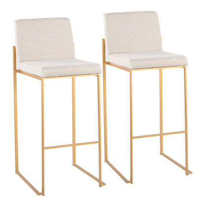 Fuji - Contemporary Design High Back Barstool (Set of 2) Lumi Source