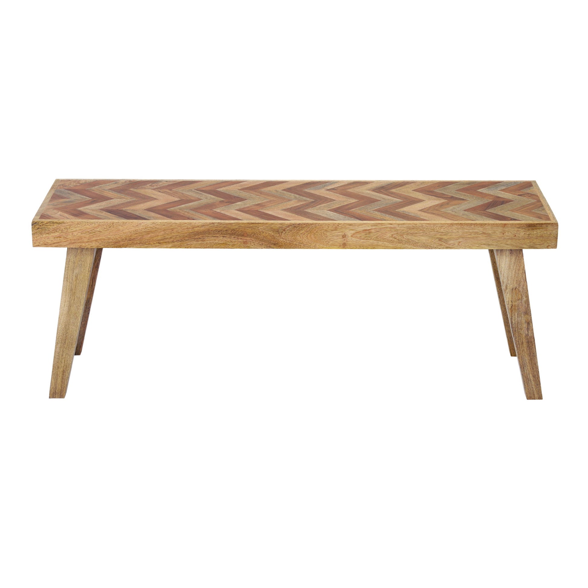 Artisan - Handcrafted Mango Wood Bench Rustic Boho Style - Natural Noble House