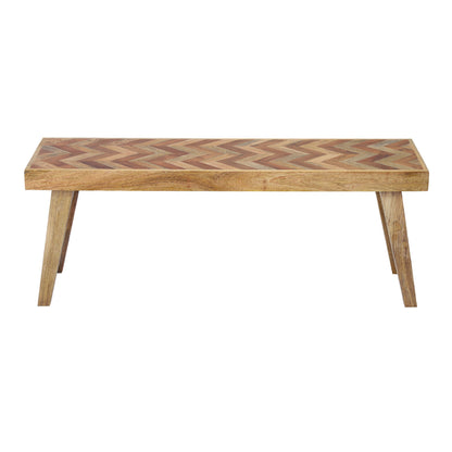 Artisan - Handcrafted Mango Wood Bench Rustic Boho Style - Natural Noble House