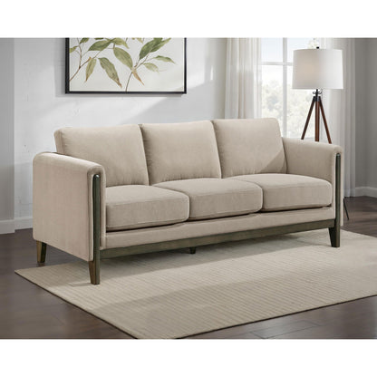 Fisher - Upholstered Panel Arm Sofa - Taupe Furniture Max