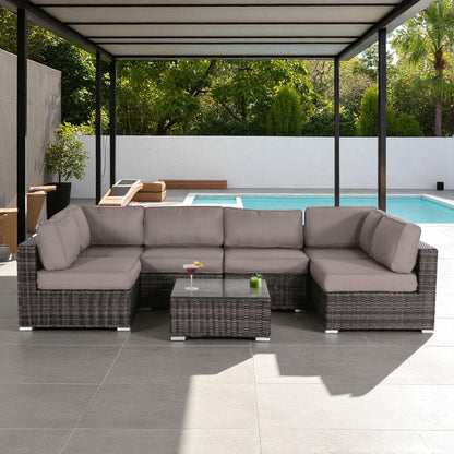 Seating Set With Cushions Handcrafted Wicker Design LSI Patio Furniture