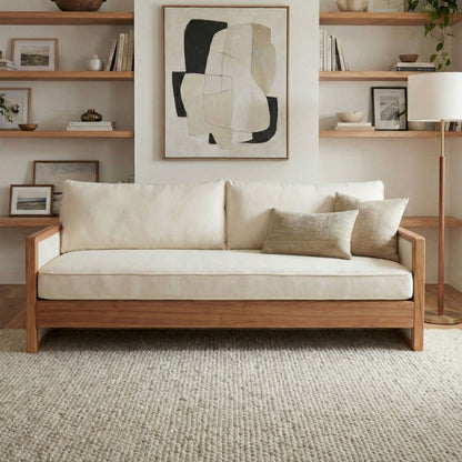 Modern 3 Seater Sofa With Armrests, Living Room Couch Noble House
