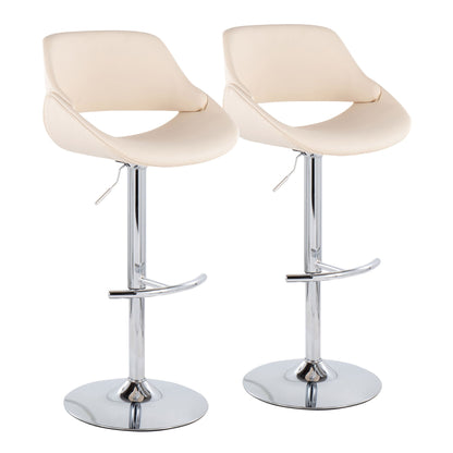 Fabrico - Contemporary Adjustable Bar Stool With Rounded T Footrest (Set of 2) Lumi Source