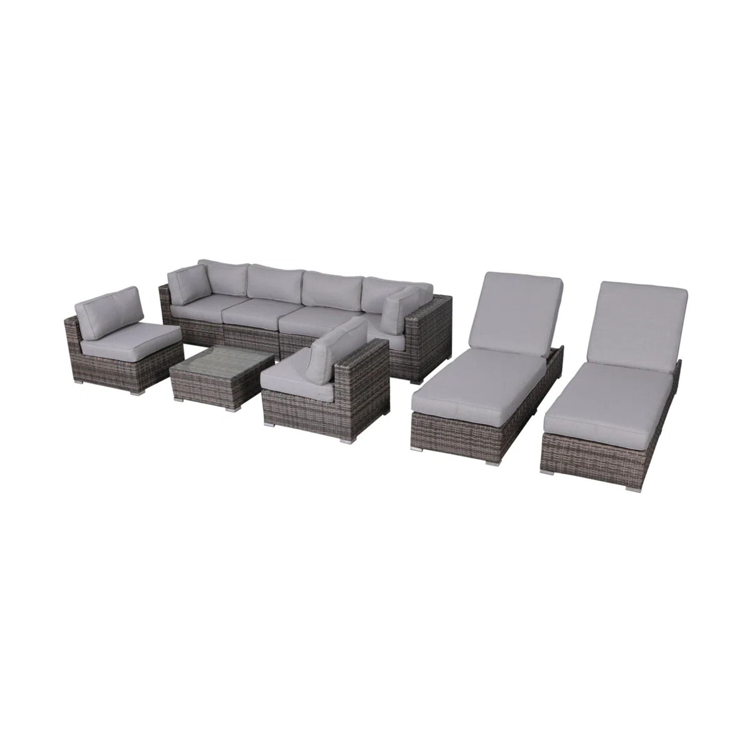 Seating Set With Cushions Handcrafted Wicker Design LSI Patio Furniture