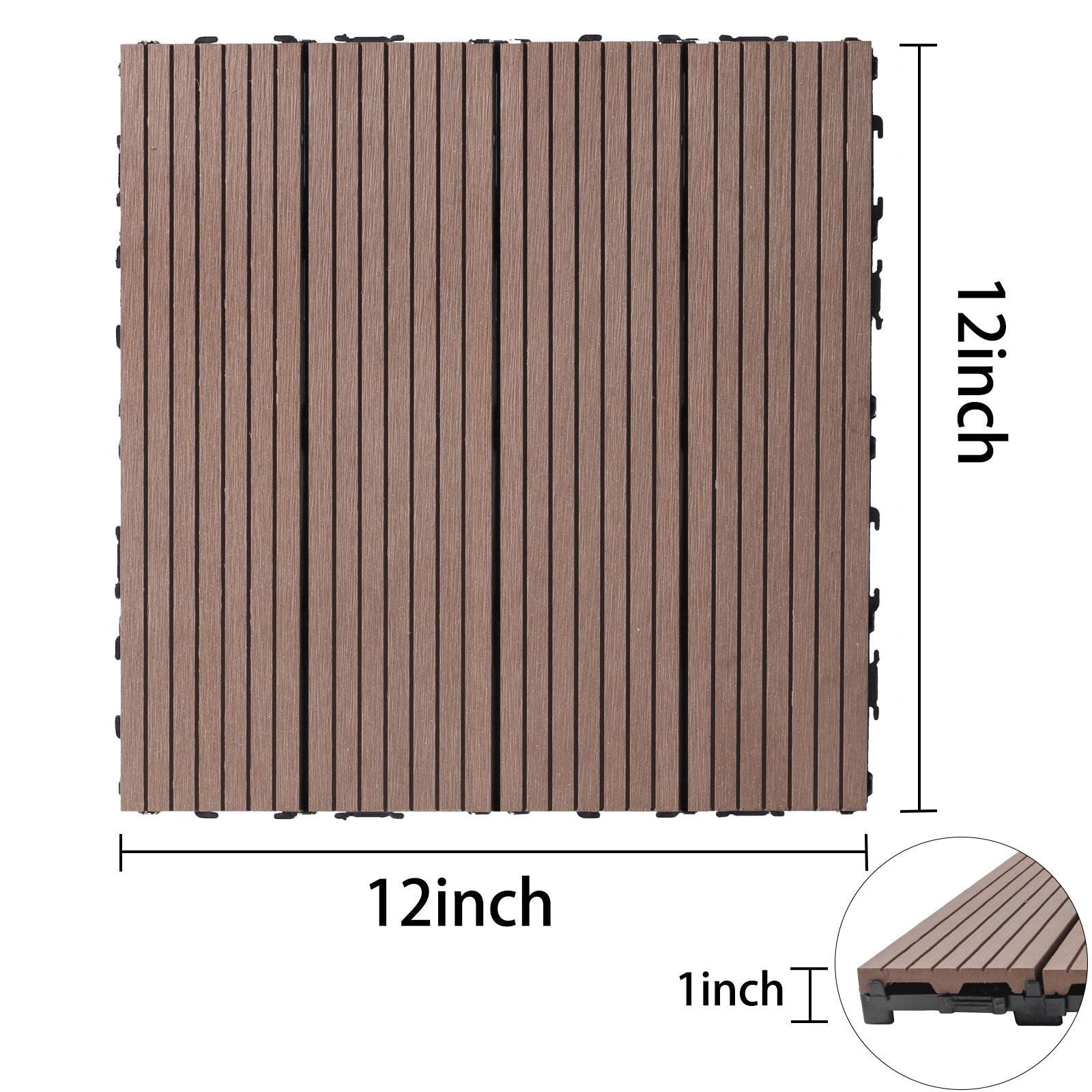 Wood Plastic Composite Deck Tiles, Sustainable Composite Decking Resist Rust, Water, Weather, Easy To Diy & Maintain Daily Nest