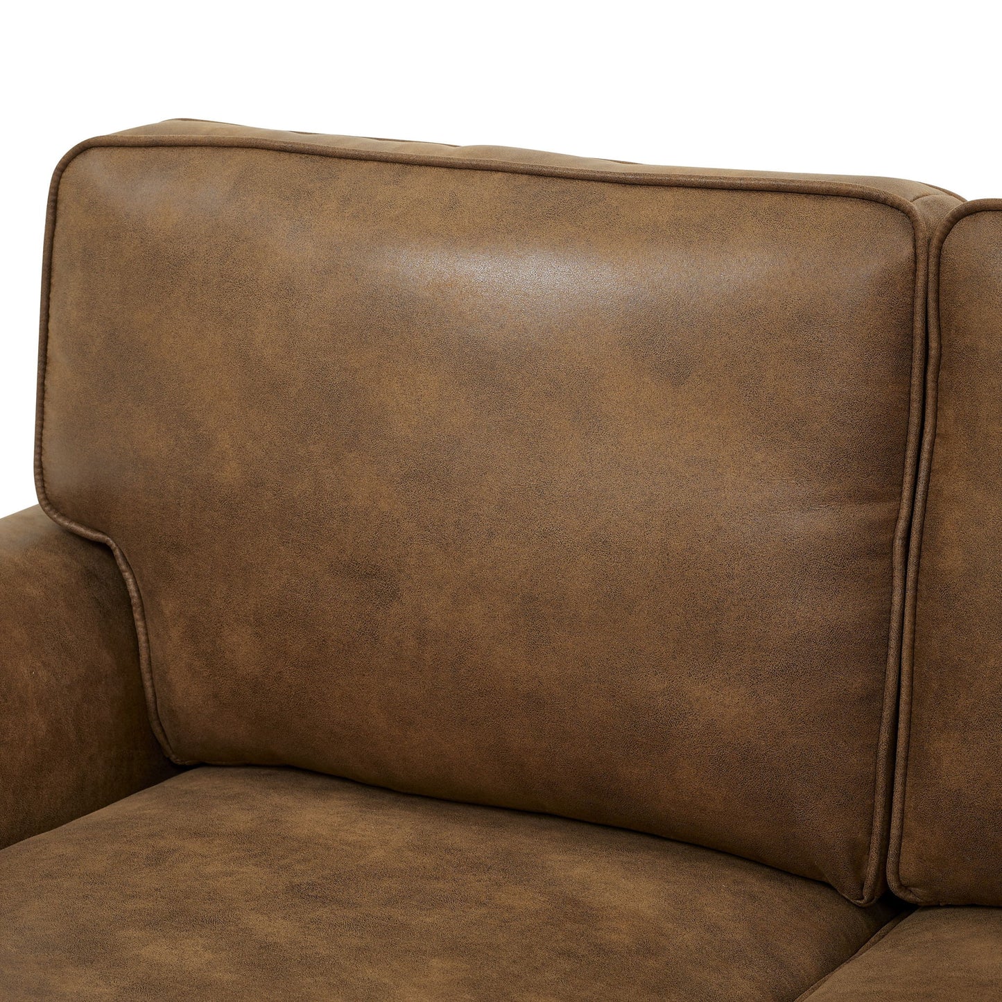 Sofa With Rolled Arms And Studs Trim - Brown Home Essentials