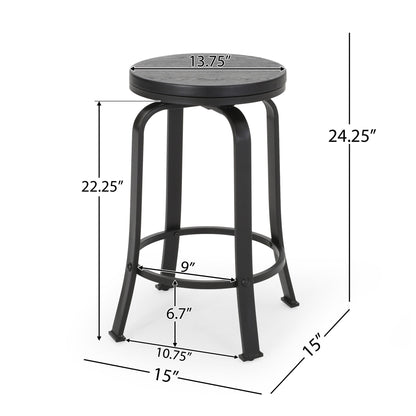 Modern Industrial Counter Stool Set With Swivel Function Noble House
