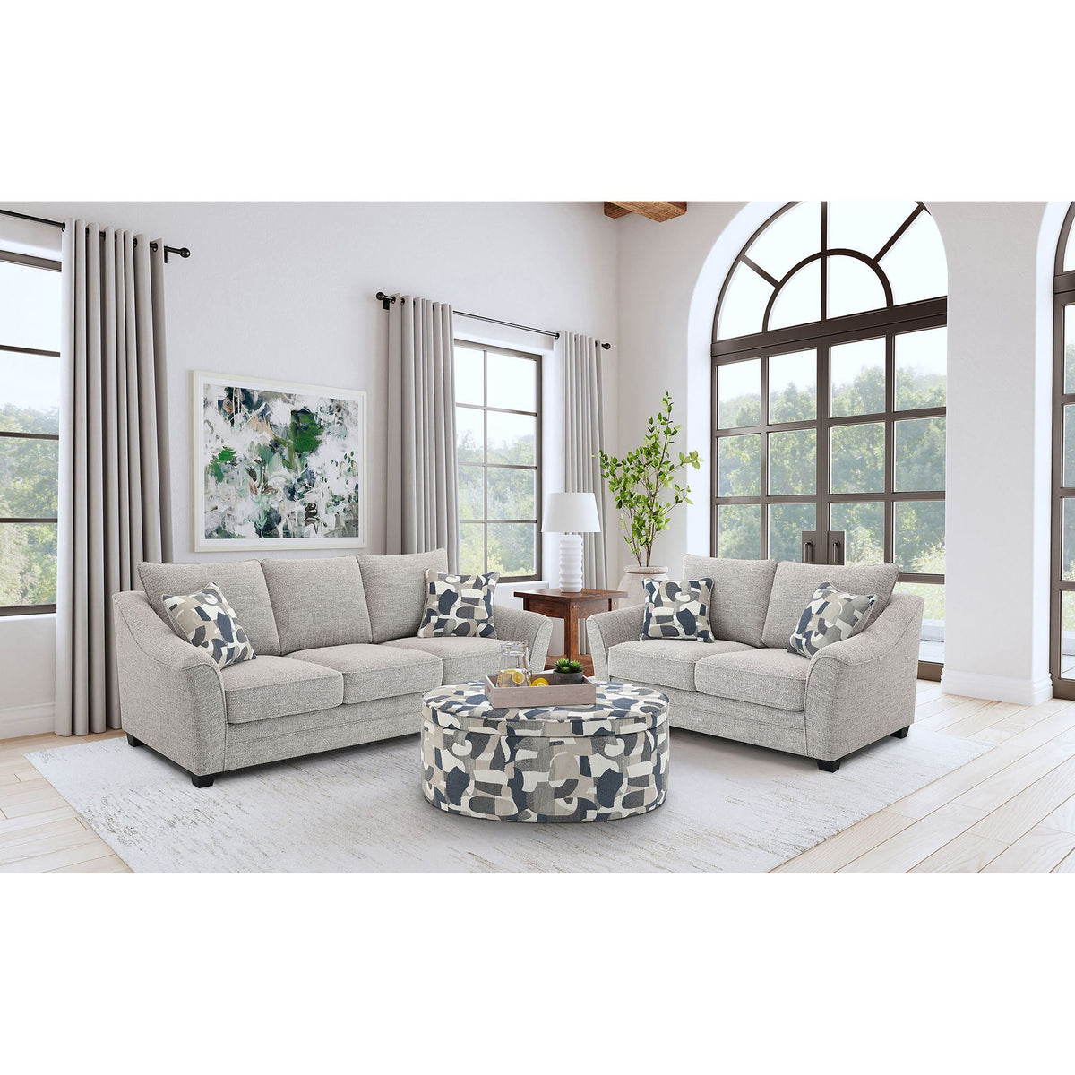 Lido - 2 Piece Sofa Set - Light Gray Furniture Max