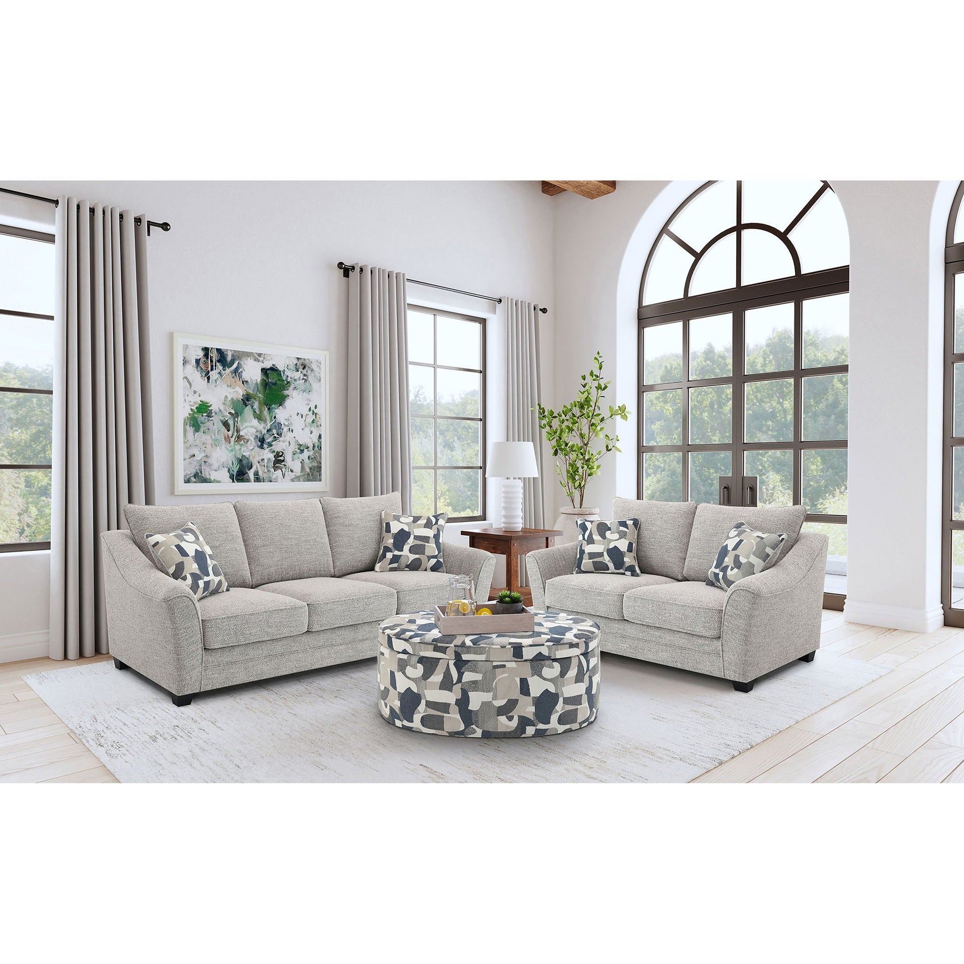 Lido - 2 Piece Sofa Set - Light Gray Furniture Max