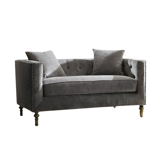 Sidonia - Loveseat With 2 Pillows - Gray Acme