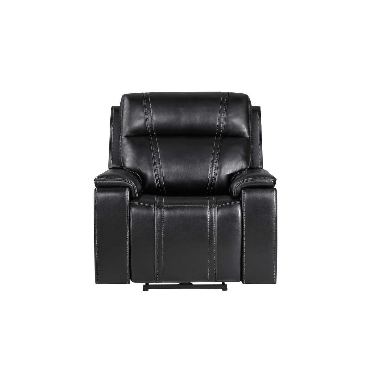 Gary - Power Recliner With Power Recline Motion, Pillow Top Arms, Hidden Cupholders - Black Global Furniture USA