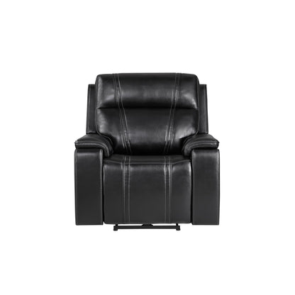 Gary - Power Recliner With Power Recline Motion, Pillow Top Arms, Hidden Cupholders - Black Global Furniture USA