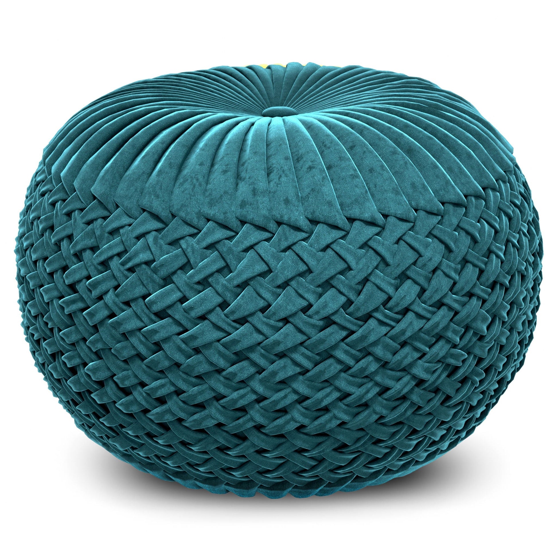 Grafton - Handcrafted Velvet Round Pouf Simpli-Home
