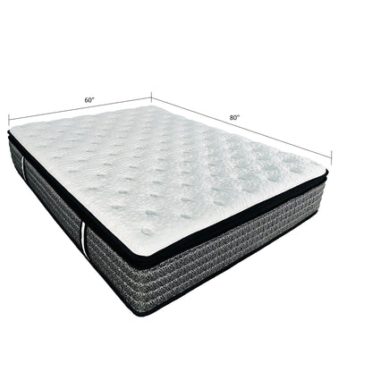 Premium 14" Queen Size Hybrid Mattress In A Box Plush Gel Memory Foam Top With Cooling Technology - Gray / White Daily Nest
