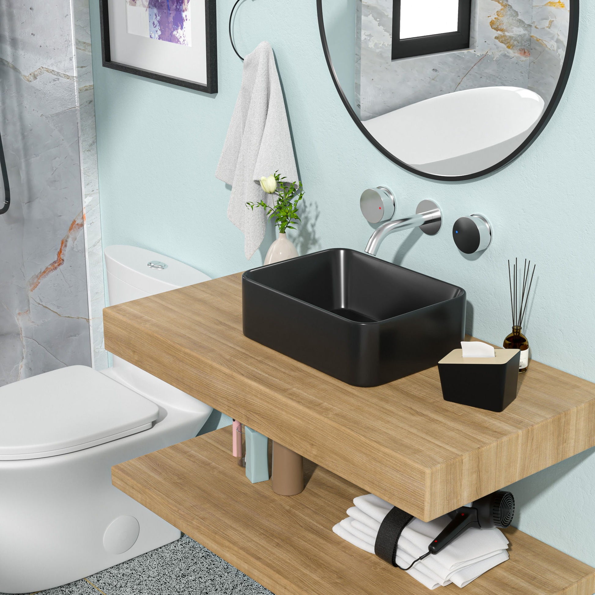 Sleek Ceramic Rectangular Vessel Bathroom Sink Daily Nest