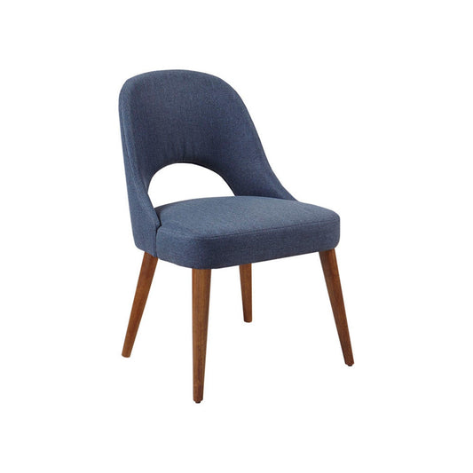 Dining Side Chair Upholstered Textured Fabric (Set of 2) - Navy JLA