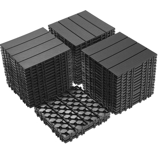 Plastic Interlocking Deck Tiles, Waterproof All Weather Use Daily Nest